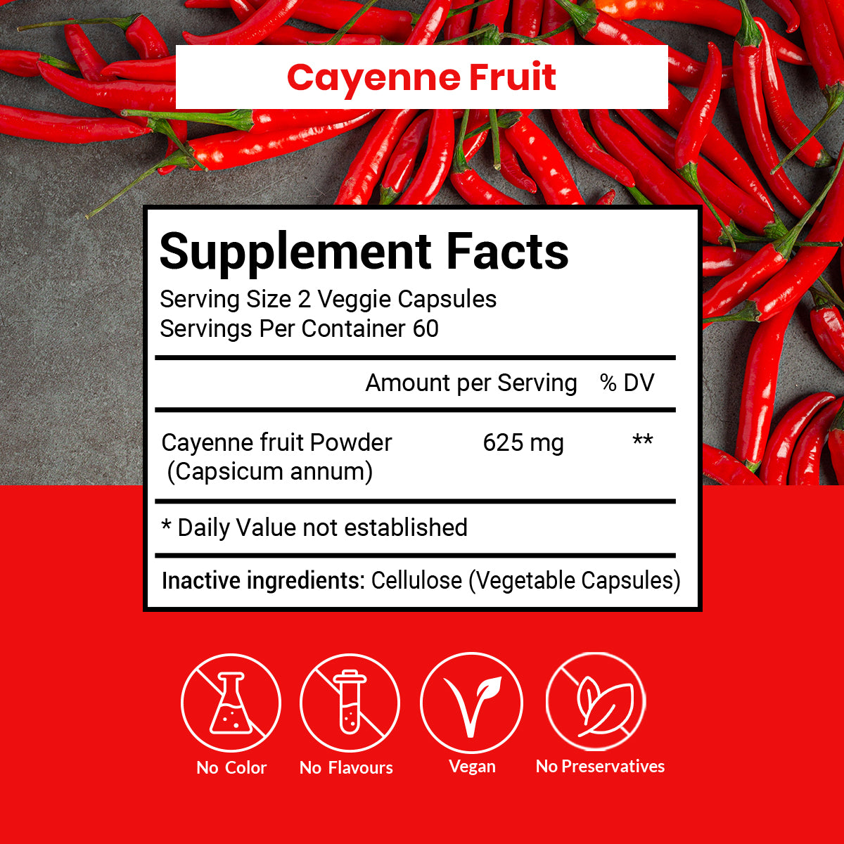 Cayenne Fruit Herbal Supplement Capsules