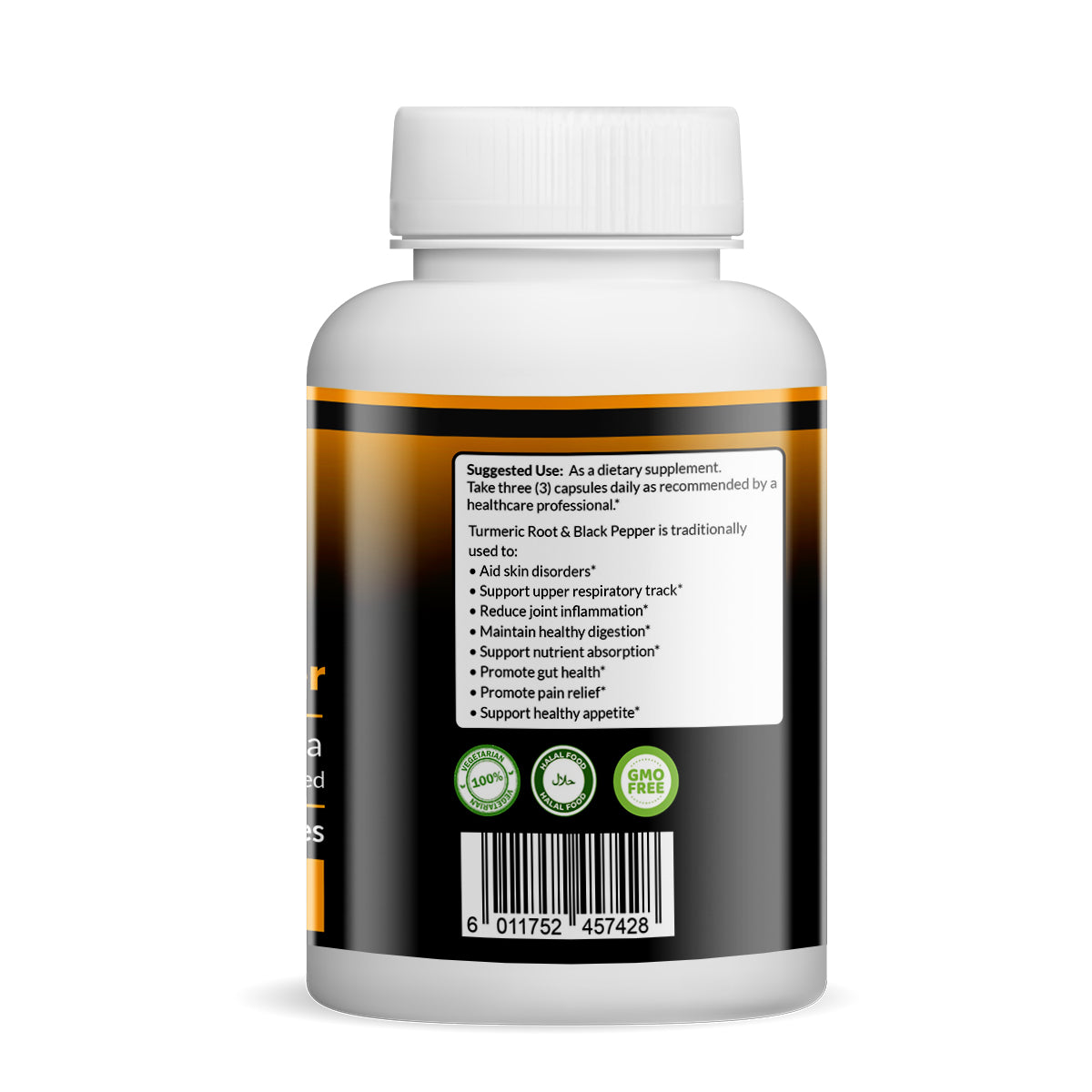 Turmeric & Black Pepper Herbal Supplement Capsules