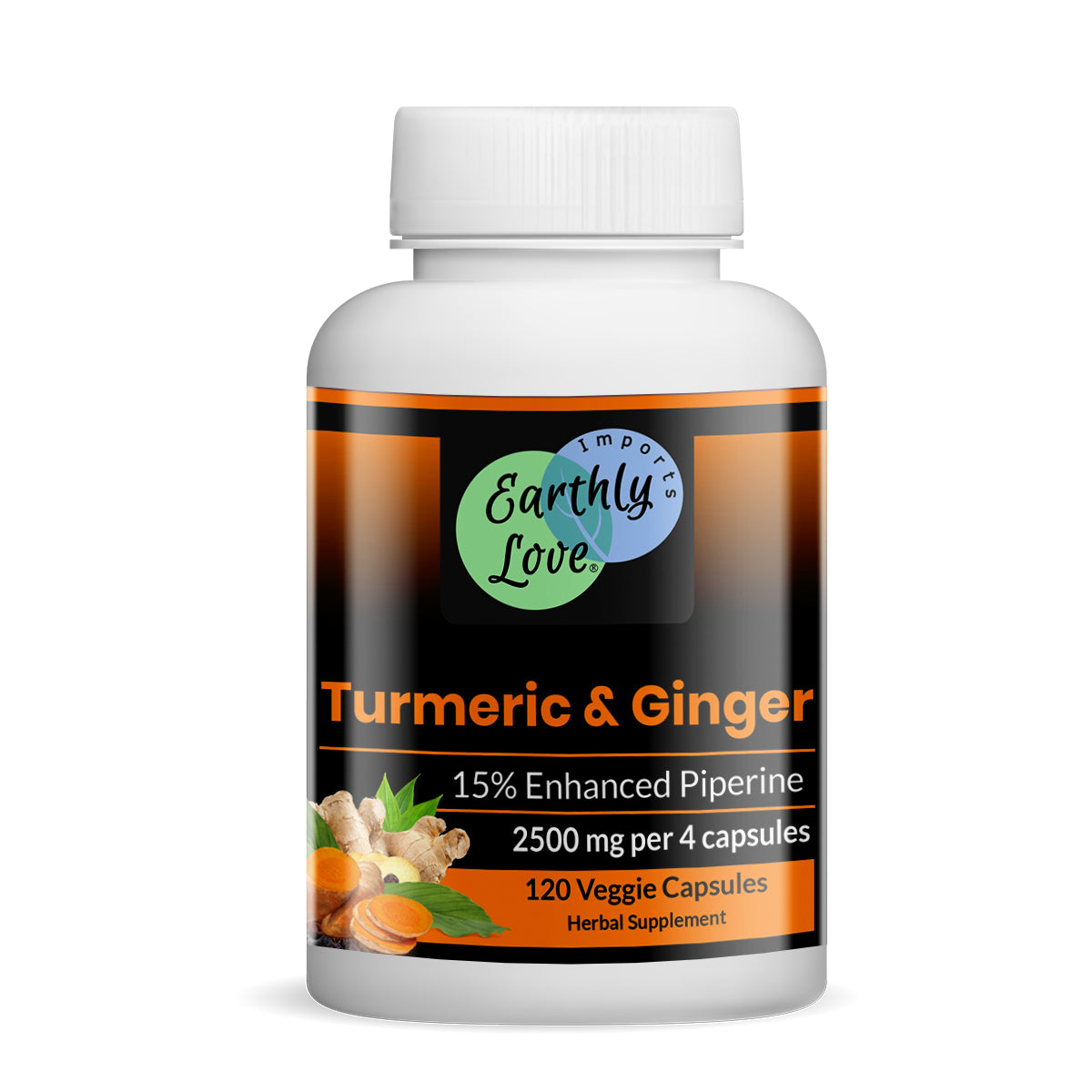 Turmeric & Ginger Capsules (Vegetarian, Powder)