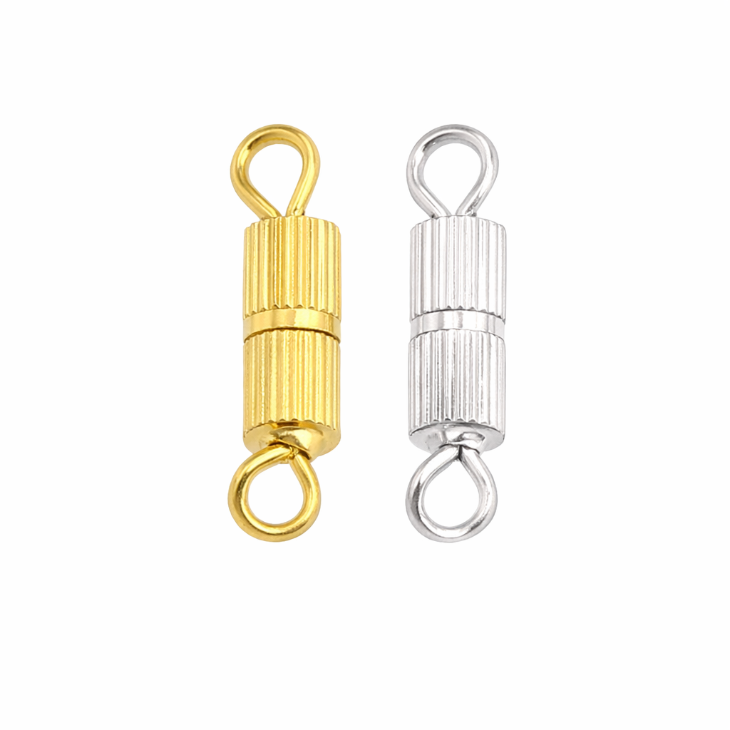 19C: 5 Gold & 5 Silver Barrel Screw Clasp 10pk