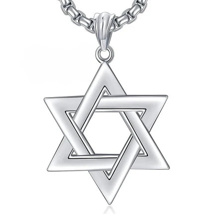 21N: Star of David.925 Sterling Silver (1") w/ Stainless Steel Necklace (24")