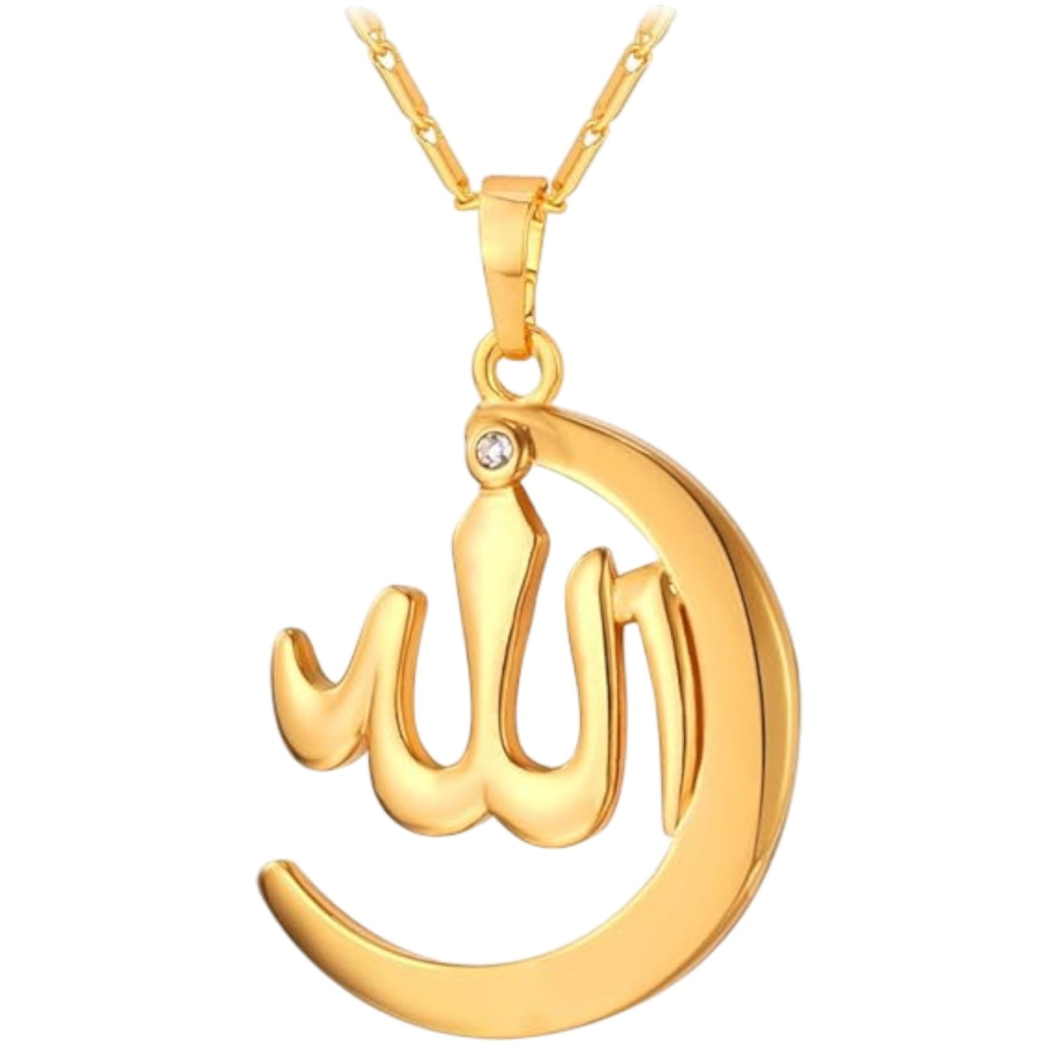 21VC: 18K Gold Plated Allah Crescent (1.5")