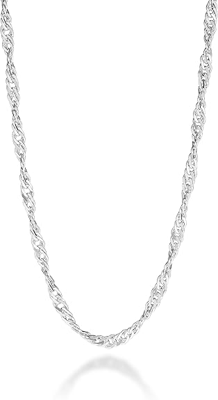 22A: Singapore Bead Chain Italian .925 Sterling Silver 2.5mm (24")