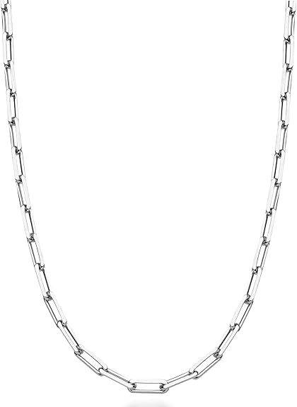 22E: Paperclip Link Chain Italian .925 Sterling Silver 3mm (24")
