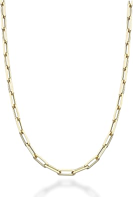 22F: Paperclip Link Chain Gold Plated Italian .925 Sterling Silver 3mm (24")
