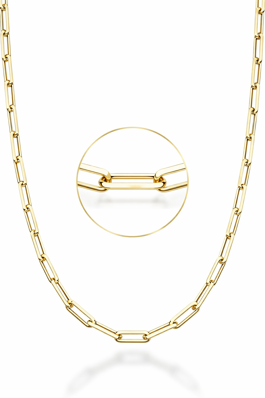 22F: Paperclip Link Chain Gold Plated Italian .925 Sterling Silver 3mm (24")