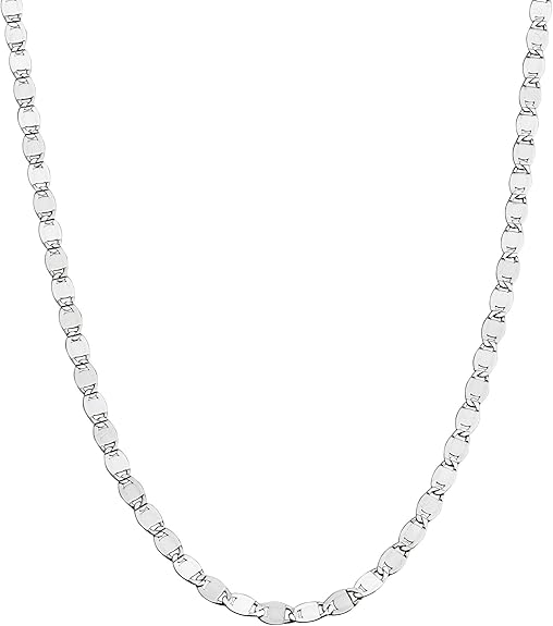 22K: Sparkle Mirror Link Chain Italian .925 Sterling Silver 2.5mm (24")