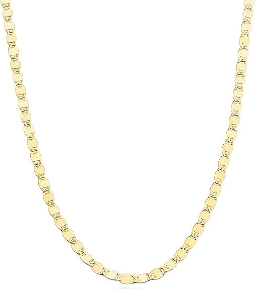 22L: Sparkle Mirror Link Chain Gold Plated Italian .925 Sterling Silver 2.5mm (24")