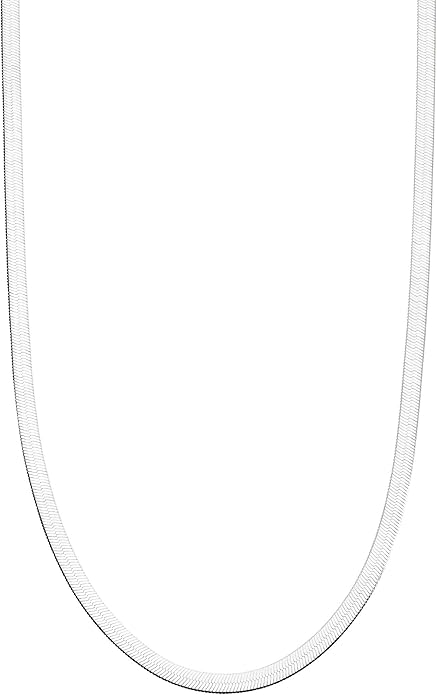 22M: Flexible Flat Herringbone Chain Italian .925 Sterling Silver 3.5mm (24")