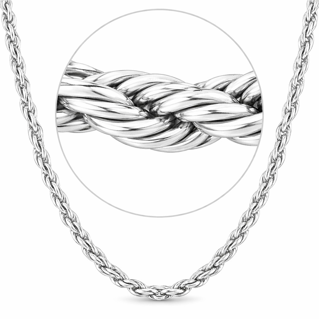 21W. Eslabón cubano con corte de diamante, plata esterlina italiana .925