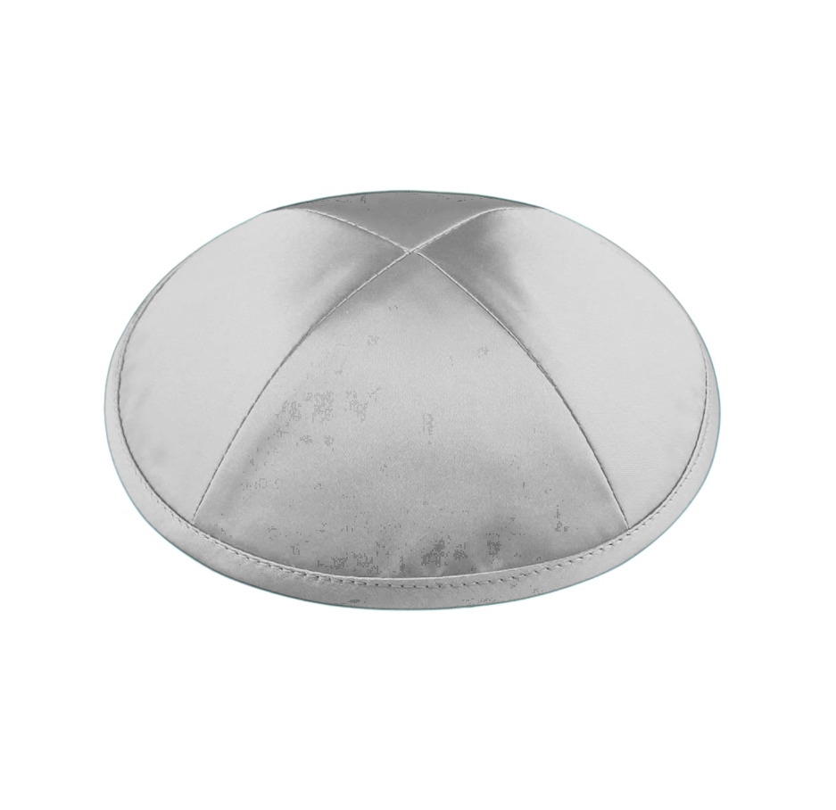 3R: Grey Deluxe Satin Kippah 17cm