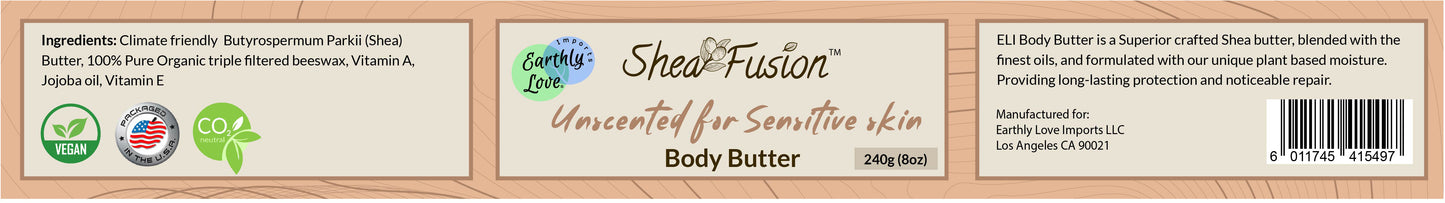 SheaFusion Unscented Body Butter for "Sensitive Skin"