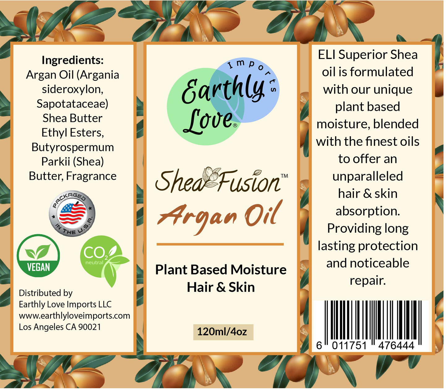 SheaFusion Argan Natural Hair and Skin Oil With Shea 4oz