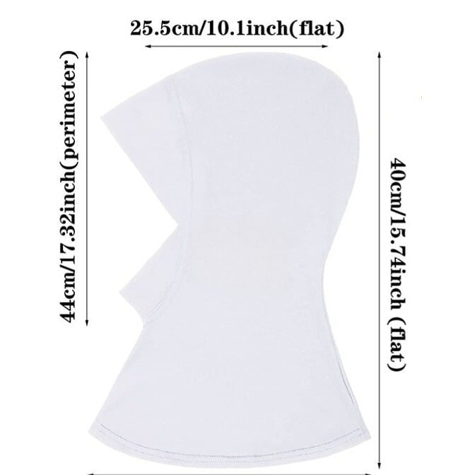 3W: White Stretchy Pull Over Hijab Medium(*)