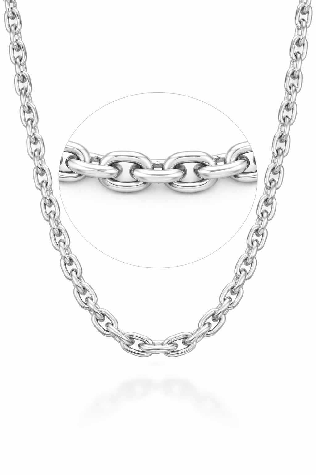 21W. Eslabón cubano con corte de diamante, plata esterlina italiana .925