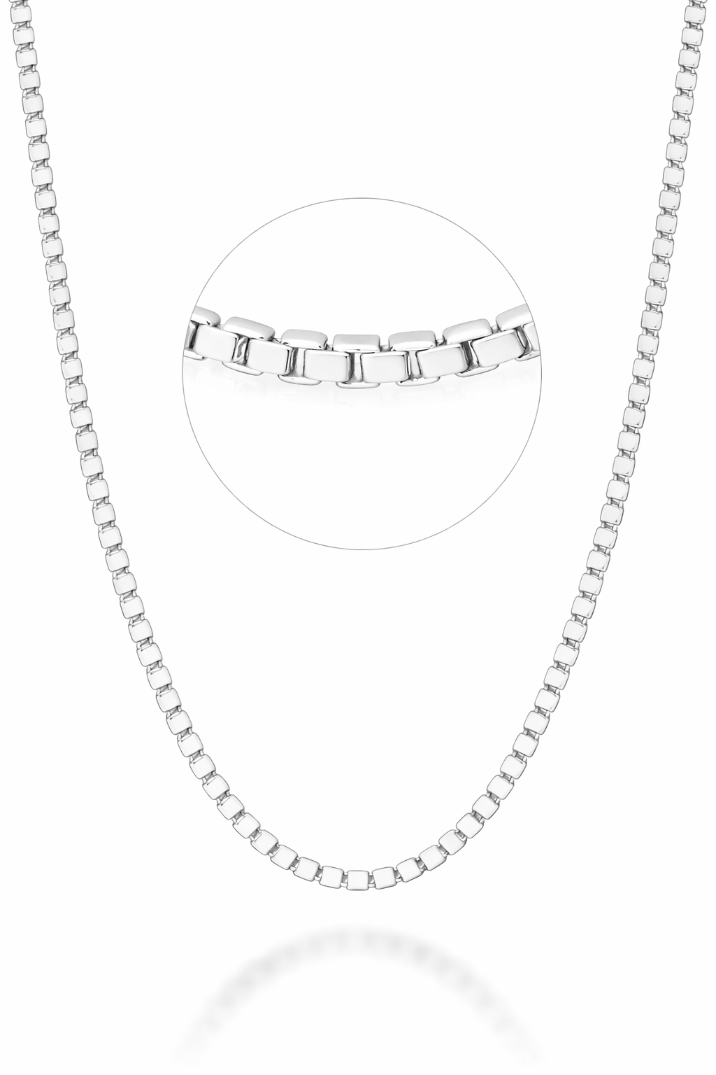 22K: Sparkle Mirror Link Chain Italian .925 Sterling Silver 2.5mm (24")