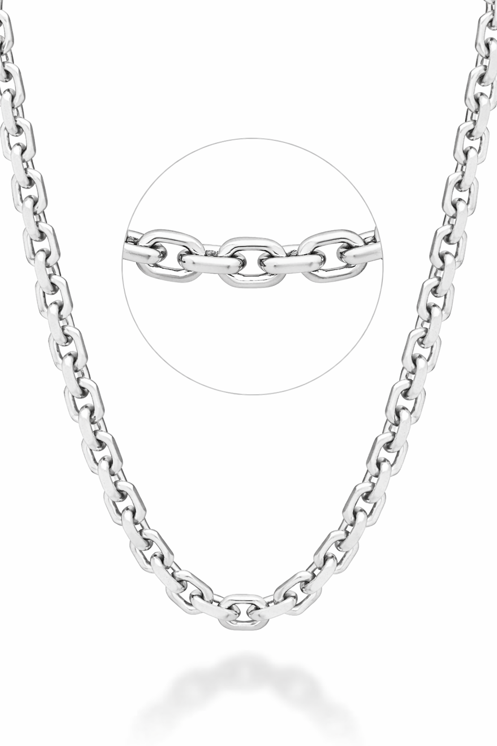 22T: Thick Square Link Open Box Chain Italian .925 Sterling Silver 3mm (24")