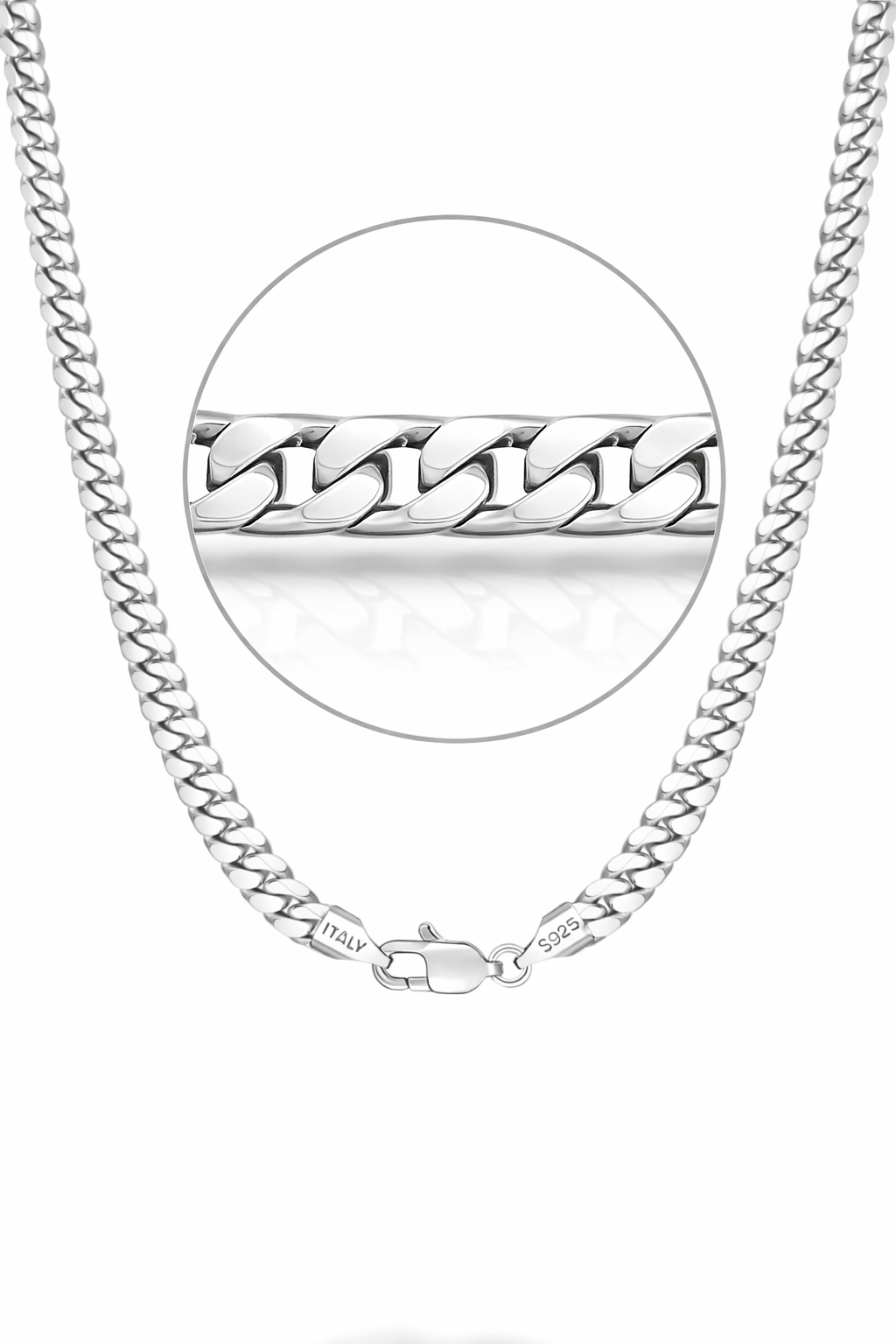21X: Cuban Link .925 Italian Sterling Silver 3.5mm (24")