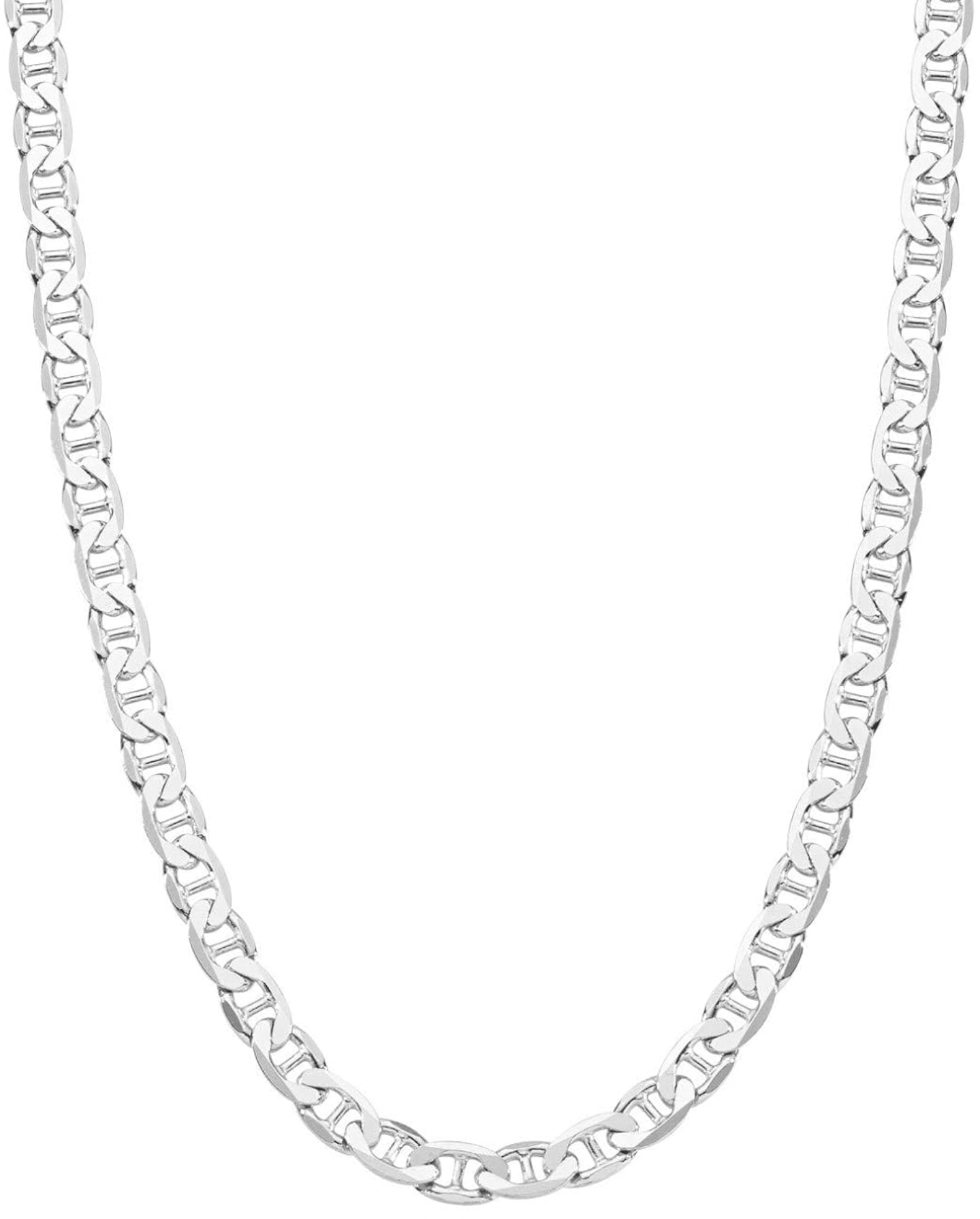 21W. Eslabón cubano con corte de diamante, plata esterlina italiana .925