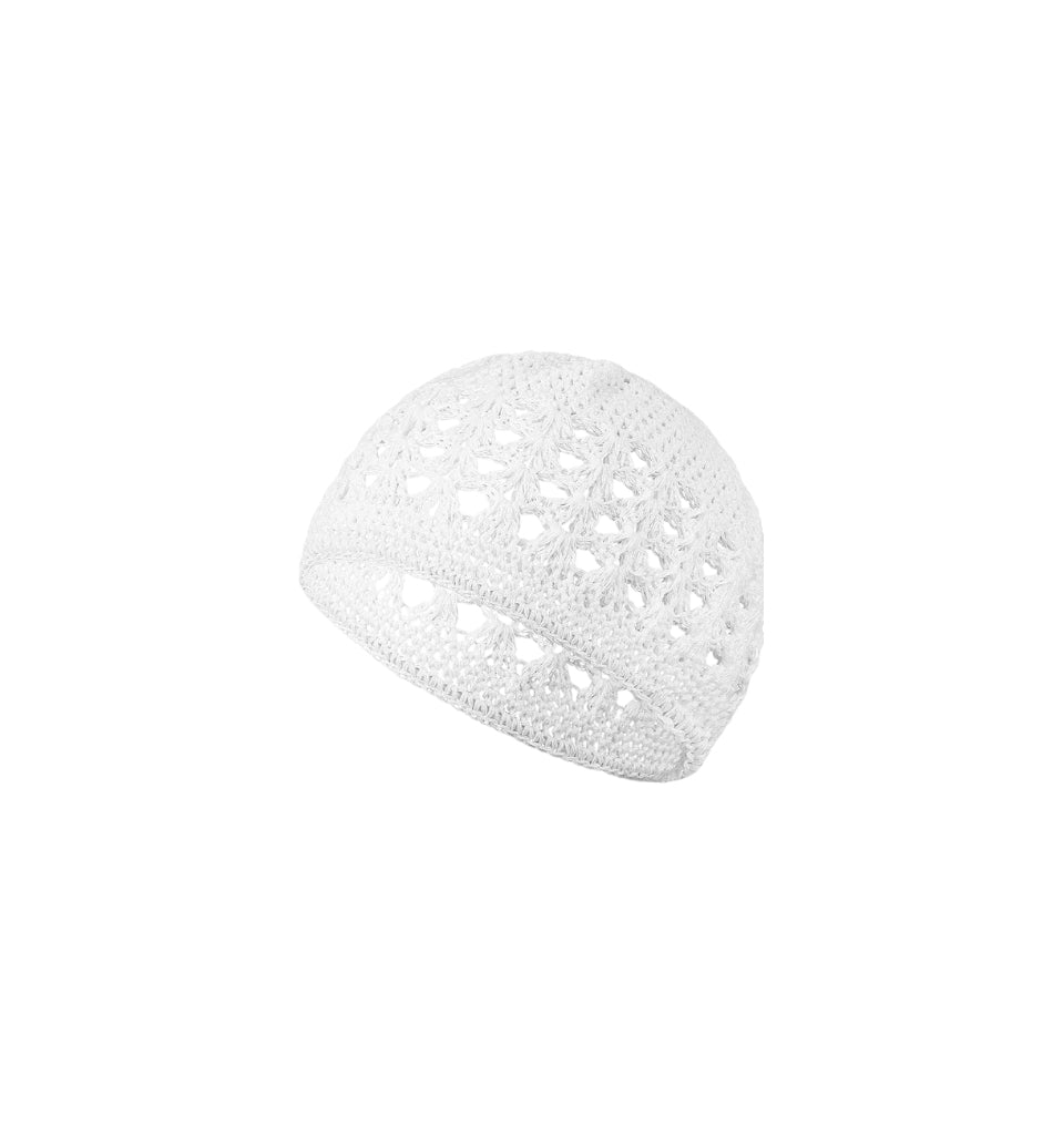 3M: White Crochet Kufi (XL)