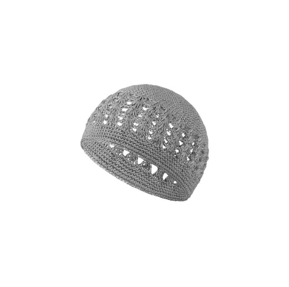 3LL: Grey Crochet Kufi (XL)